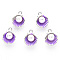 Alloy Enamel Charms, with Plastic Bead, Cadmium Free & Lead Free, Platinum, Shell, Purple, 14.5x11.5x7mm, Hole: 1.2mm