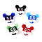 Handmade Lampwork Beads, Mice, Mixed Color, 18~21x21~24x12~13mm, Hole: 1.5~1.8mm