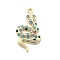 Snake Shape Alloy Rhinestone Pendants, Snake, 35x18.5x3mm, Hole: 2.5mm