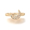 Brass Micro Pave Clear Cubic Zirconia Spacer Bars, Cadmium Free & Nickel Free & Lead Free, Moon, 3-Hole, Real 18K Gold Plated, 6.5x13x6mm, Hole: 1.2mm