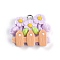 Resin Pendants, with Platinum Iron Loop, Flower & Fence, Purple, 21x25x7.5mm, Hole: 2mm