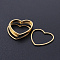201 Stainless Steel Linking Rings, Laser Cut, Heart, Golden, 18x20x1mm, Inner Size: 14x18mm