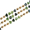 304 Stainless Steel Handmade Beaded Chains, with Glass Beads, Ion Plating(IP), Unwelded, Real 18K Gold Plated, Round with Nuggets, Green, 3x2.5x2mm