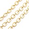 Brass Cable Chains, with Spool, Unwelded, Real 18K Gold Plated, 12x8.5x2mm and 7x5x2mm