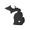 Ion Plating(IP) 304 Stainless Steel Pendants, Map of Michigan, Black, 26x27x1mm, Hole: 3mm