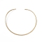 PVD Vacuum Plating 304 Stainless Steel Floral Textured Wire Necklace Making, Rigid Necklaces, Minimalist Choker, Cuff Collar, Golden, 0.36cm, Inner Diameter: 5-1/2 inch(14cm)