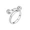 Brass Open Cuff Ring, Knitting Loop Crochet Loop, Yarn Guide Finger Holder for Women, Platinum, 0.8cm
