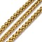 Ion Plating(IP) 304 Stainless Steel Link Chains, Unwelded, with Spool, Keel Chain, Golden, 4mm