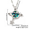 Chic Minimalist Brass Pave Paua Shell 3D Round Planet Moon Pendant Dapped Chain Necklace for Women, Platinum, 15.75 inch(40cm)