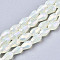 Electroplate Glass Beads Strands, AB Color Plated, Faceted Teardrop, Beige, 4x3mm, Hole: 0.7mm, about 98~99pcs/strand, 16.54~16.92 inch(42~43cm)