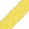 Electroplate Glass Beads Strands, Opaque Solid Color, AB Color Plated, Faceted, Rondelle, Yellow, 2.3~2.7x2mm, Hole: 0.4mm, about 144~150pcs/strand, 28~29cm