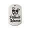 Anti-Tarnish 201 Stainless Steel Pendants, Message Charm, Rectangle with Word Charm, Stainless Steel Color, 49x28x1.8mm, Hole: 3mm