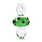 Handmade Lampwork Pendants, Mushroom, Light Green, 26~30.5x14x14mm, Hole: 2~5x4~5.5mm
