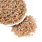 Picasso Baking Paint Glass Seed Beads, Bicone, Dark Salmon, 4~4.5x3.5~4mm, Hole: 0.9~1.2mm, about 6165pcs/pound