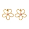 Natural Rhodonite Pendants, Flower Charms, with Ion Plating(IP) 304 Stainless Steel Settings and Jump Rings, Real 18K Gold Plated, 24x24.5x3mm, Hole: 2.8mm
