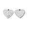 201 Stainless Steel Rhinestone Pendants, with Enamel, Stainless Steel Color, Heart, 12.5x13.5x2mm, Hole: 1.2mm