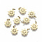 304 Stainless Steel Charms, with Jump Rings, Laser Cut, Helm, Real 14K Gold Plated, 9x7.5x1mm, Jump Ring: 3x0.4mm, 2.2mm inner diameter