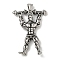 316 Surgical Stainless Steel Pendants, Weightlifting Human, Antique Silver, 51x37.5x8mm, Hole: 4x8mm