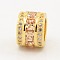 PeachPuff CZ Jewelry Findings Brass Micro Pave Cubic Zirconia Beads, Large Hole Column Beads, Grade AAA, Lead Free & Cadmium Free & Nickel Free, Golden, 8x10x10mm, Hole: 6mm