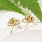 Ion Plating(IP) 304 Stainless Steel Stud Earrings, Bowknot, Real 14K Gold Plated, 8x10mm