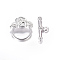 Tibetan Style Alloy Toggle Clasps, Lead Free and Cadmium Free, Silver Color Plated, Size: Flower: 18mm wide, 19mm long, Bar: 4mm wide, 24mm long, hole: 2mm