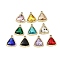 K5 Glass Pendants, Alloy Findings, UV Plated, Triangle, Light Gold, 18.5x15.5x5mm, Hole: 1.8mm