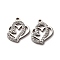 304 Stainless Steel Clay Rhinestone Pendants, Heart, Stainless Steel Color, 16.5x15.5x2.5mm, Hole: 1.6mm
