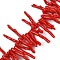 Opaque Acrylic Imitation Coral Beads Strands, Nuggets, Red, 27~47x12~18x5~6mm, Hole: 1.5mm, about 100pcs/strand, 22.24''~22.44''(56.5~57cm)