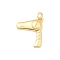 Brass Pendants, Hair Dryer, Long-Lasting Plated, Lead Free & Cadmium Free, Rack Plating, with Jump Ring, Real 18K Gold Plated, 20.5x17x4mm, Hole: 3.5mm