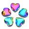 201 Stainless Steel Pendants, Cadmium Free & Nickel Free & Lead Free, Water Ripple, Heart, Rainbow Color, 21.5x22x3mm, Hole: 1.2mm