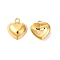 Ion Plating(IP) 304 Stainless Steel Pendants, Heart Charms, Real 18K Gold Plated, 15.5x14x4.5mm, Hole: 1.7mm