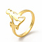 Ion Plating(IP) 304 Stainless Steel Mother and Daughter Adjustable Ring for Mother's Day, Real 18K Gold Plated, US Size 6(16.5mm)