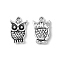 Zinc Tibetan Style Alloy Pendants, Halloween, Cadmium Free & Nickel Free & Lead Free, Owl, Antique Silver Color, 16x10x3mm, Hole: 1.5mm