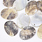 Natural Akoya Shell Links connectors, Oval, Tan, 25x18x2~2.5mm, Hole: 1.5mm