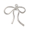 Rack Plating Alloy Pendants, Cadmium Free & Lead Free, Bowknot, Platinum, 46x42x6mm, Hole: 3mm
