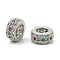 Brass Micro Pave Cubic Zirconia European Beads, Flat Round, Large Hole Beads, Rack Plating, Cadmium Free & Lead Free, Long-Lasting Plated, Platinum, 10x4.8mm, Hole: 5.3mm