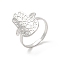 Non-Tarnish 304 Stainless Steel Cuff Finger Rings, Hamsa Hand Open Rings for Women, Stainless Steel Color, US Size 7 1/4(17.5mm)