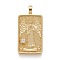 Brass Micro Pave Clear Cubic Zirconia Pendants, Real 18K Gold Plated, Tarot Card Charms, Temperance, Temperance XIV, 30x15x4mm, Hole: 3~4mm