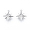 Non-Tarnish 304 Stainless Steel Pendants, Star, Stainless Steel Color, 21x17x4mm, Hole: 1.6mm
