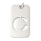 304 Stainless Steel Pendants, with Jump Ring, Rectangle with Hollow Letter Charm, Anti-Tarnish, Laser Cut, Letter C, 49.5x28x1.5mm, Hole: 6.5mm