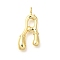Rack Plating Brass Pendants, Cadmium Free & Lead Free, Letter A~Z Charms, Letter A, 24x12x4mm, Hole, 2mm
