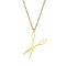 Stainless Steel Pendant Necklaces, Scissor, Real 18K Gold Plated, 17.72 inch(45cm)