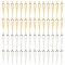 100Pcs 2 Colors Brass Pendant, Cadmium Free & Lead Free, Cone Charm, Golden & Silver, 15x3x1mm, Hole: 1mm, 50pcs/color