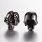 Tibetan Style Alloy Beads, Skull, Gunmetal, 11x9x10mm, Hole: 1.5mm