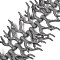 Opaque Acrylic Imitation Coral Beads Strands, Nuggets, Gray, 46~48x34~35x7~8mm, Hole: 1.4mm, about 50pcs/strand, 18.50''(47cm)