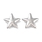 Brass Pendants, Cadmium Free & Nickel Free & Lead Free, Star Charms, Real Platinum Plated, 17x18x5mm, Hole: 3mm