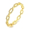 Rectangle Brass Micro Pave Clear Cubic Zirconia Hinged Bangles for Women, Real 18K Gold Plated, Inner Diameter: 2-1/8 x 2-1/4 inch(5.4x5.75cm), 9mm
