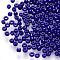8/0 Baking Paint Glass Round Seed Beads, Indigo, 3~3.5x2mm, Hole: 1~1.2mm, about 10000pcs/pound