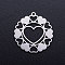 Non-Tarnish 201 Stainless Steel Pendants, Flower with Heart, Stainless Steel Color, 21x20x1mm, Hole: 1.2mm