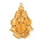 Brass Cat Eye Pendants, Teardrop, Lead Free & Cadmium Free, Long-Lasting Plated, Rack Plating, Real 18K Gold Plated, Faceted, Peru, 33x21x6mm, Hole: 1.2mm